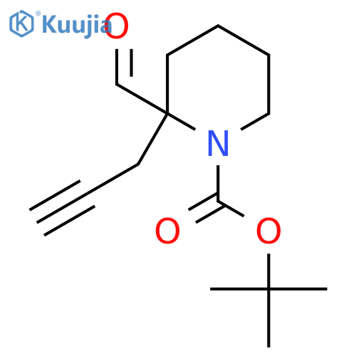 tert-butyl 2-formyl-2-(prop-2-yn-1-yl)piperidine-1-carboxylate structure