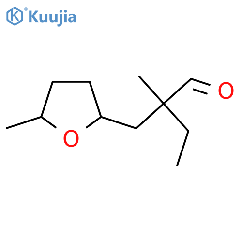 2-methyl-2-(5-methyloxolan-2-yl)methylbutanal structure