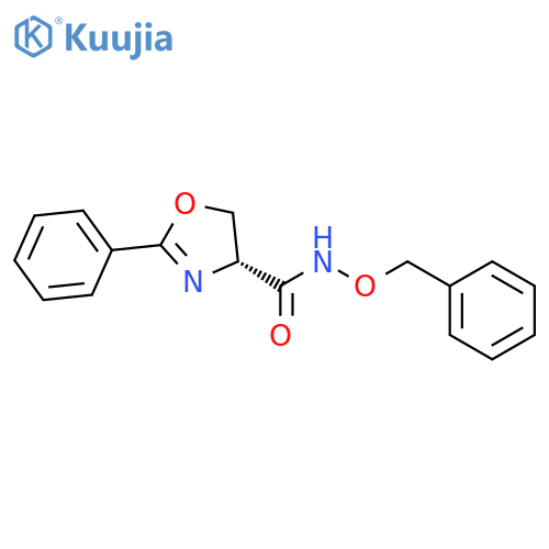 4-Oxazolecarboxamide, 4,5-dihydro-2-phenyl-N-(phenylmethoxy)-, (R)- structure