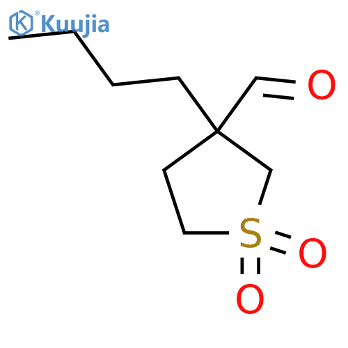 3-butyl-1,1-dioxo-1lambda6-thiolane-3-carbaldehyde structure