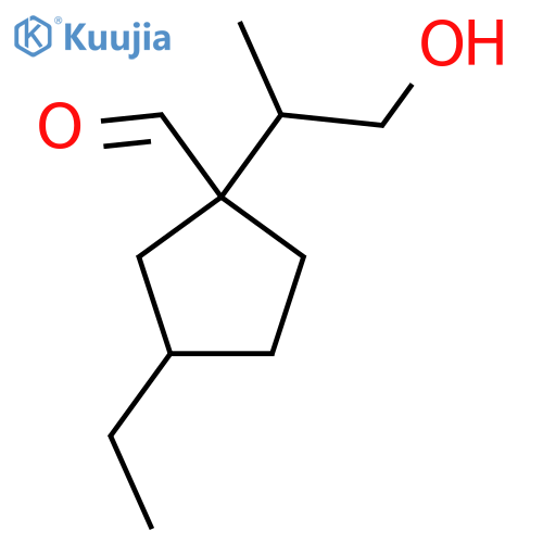 3-ethyl-1-(1-hydroxypropan-2-yl)cyclopentane-1-carbaldehyde structure