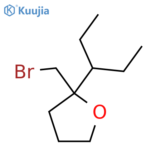 2-(Bromomethyl)-2-(pentan-3-yl)oxolane structure