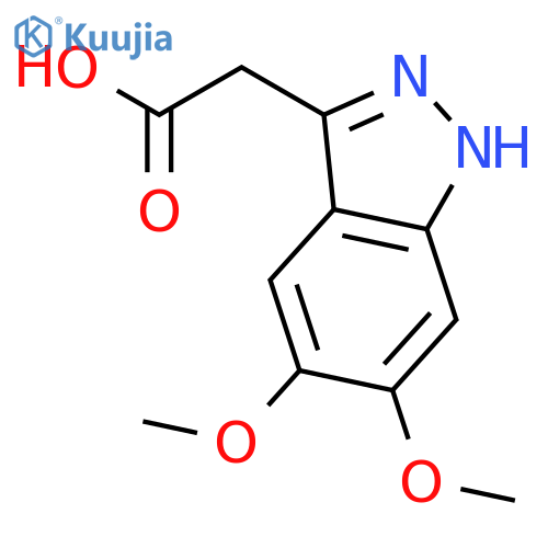 2-(5,6-dimethoxy-1H-indazol-3-yl)acetic acid structure