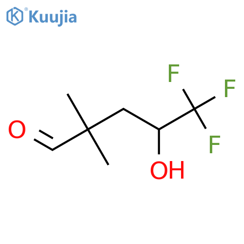 5,5,5-trifluoro-4-hydroxy-2,2-dimethylpentanal structure