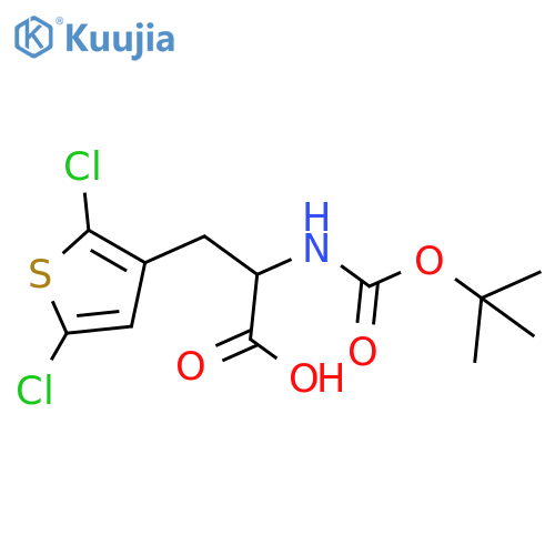 2-{(tert-butoxy)carbonylamino}-3-(2,5-dichlorothiophen-3-yl)propanoic acid structure