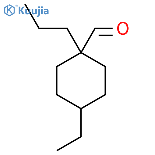 4-ethyl-1-propylcyclohexane-1-carbaldehyde structure
