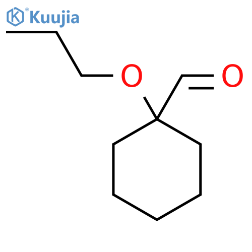 1-propoxycyclohexane-1-carbaldehyde structure