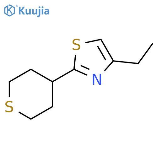 Thiazole, 4-ethyl-2-(tetrahydro-2H-thiopyran-4-yl)- structure