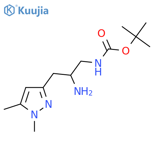 tert-butyl N-2-amino-3-(1,5-dimethyl-1H-pyrazol-3-yl)propylcarbamate structure