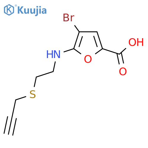 4-bromo-5-{2-(prop-2-yn-1-ylsulfanyl)ethylamino}furan-2-carboxylic acid structure
