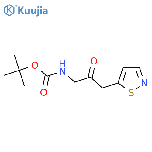 tert-butyl N-[2-oxo-3-(1,2-thiazol-5-yl)propyl]carbamate structure