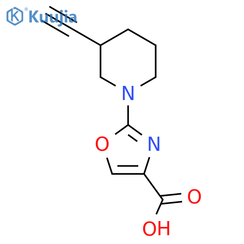 2-(3-ethynylpiperidin-1-yl)-1,3-oxazole-4-carboxylic acid structure