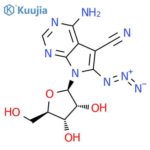 7H-Pyrrolo[2,3-d]pyrimidine-5-carbonitrile, 4-amino-6-azido-7-β-D-ribofuranosyl- structure