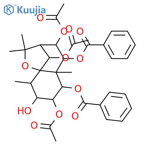 1,2,3,6,8,9-Hexahydroxydihydro-β-agarofuran; (1α,2β,3β,6β,8β,9β)-form, 1,9-Dibenzoyl, 2,6,8-tri-Ac structure