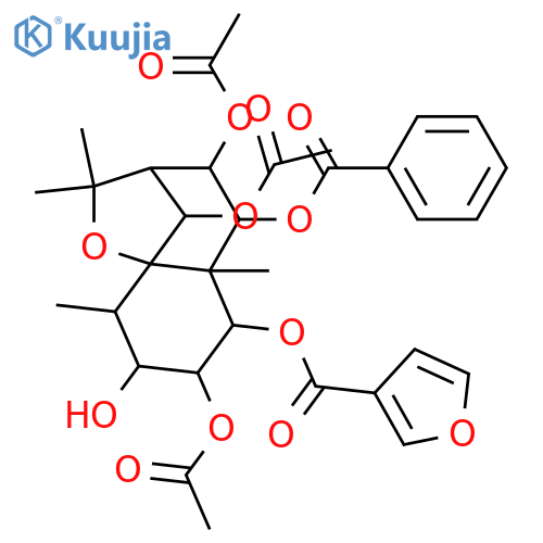 1,2,3,6,8,9-Hexahydroxydihydro-β-agarofuran; (1α,2β,3β,6β,8β,9β)-form, 1-O-(3-Furancarbonyl), 9-benzoyl, 2,6,8-tri-Ac structure