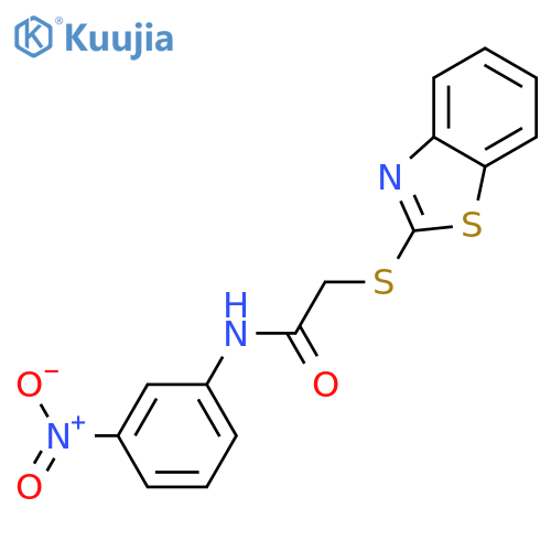 2-(1,3-benzothiazol-2-ylsulfanyl)-N-(3-nitrophenyl)acetamide structure