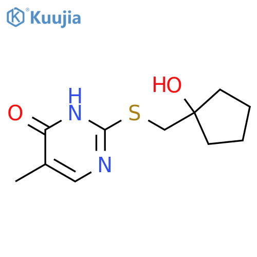 2-{[(1-Hydroxycyclopentyl)methyl]sulfanyl}-5-methylpyrimidin-4-ol structure