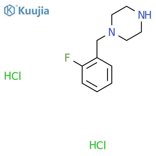 1-[(2-Fluorophenyl)methyl]piperazine;dihydrochloride structure