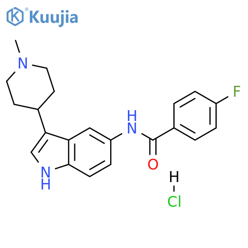 BenzaMide, 4-fluoro-N-[3-(1-Methyl-4-piperidinyl)-1H-indol-5-yl]-, Monohydrochloride structure