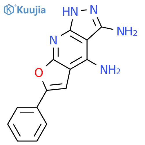 1H-Furo[2,3-b]pyrazolo[4,3-e]pyridine-3,4-diamine, 6-phenyl- structure