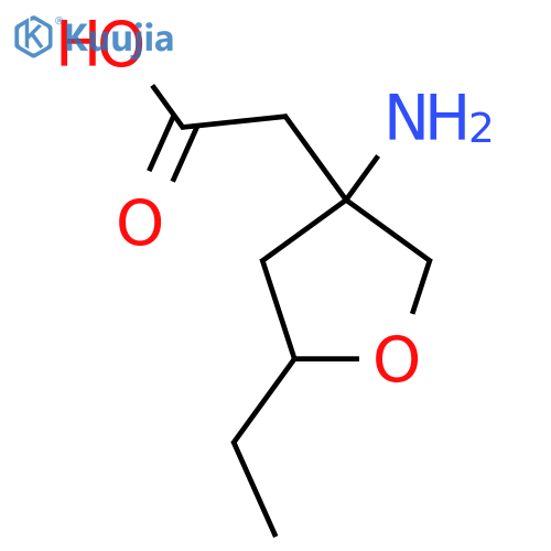 2-(3-amino-5-ethyloxolan-3-yl)acetic acid structure