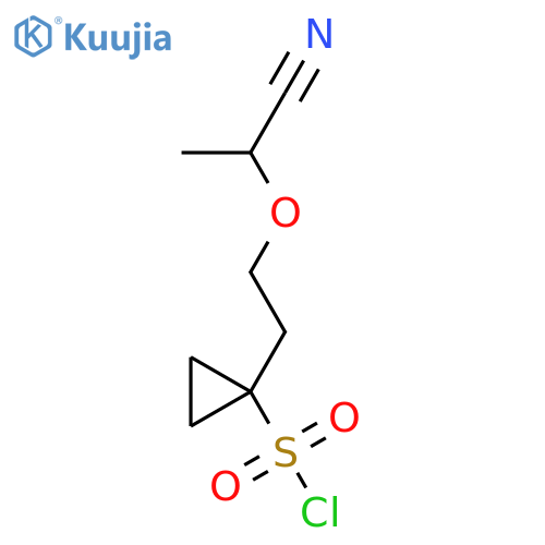 1-2-(1-cyanoethoxy)ethylcyclopropane-1-sulfonyl chloride structure