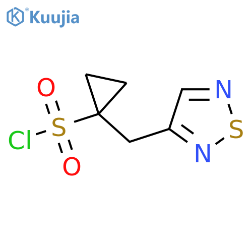 1-(1,2,5-thiadiazol-3-yl)methylcyclopropane-1-sulfonyl chloride structure