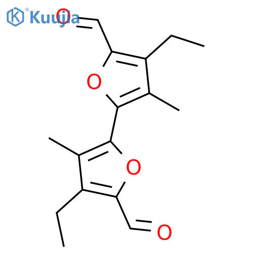 [2,2'-Bifuran]-5,5'-dicarboxaldehyde, 4,4'-diethyl-3,3'-dimethyl- structure