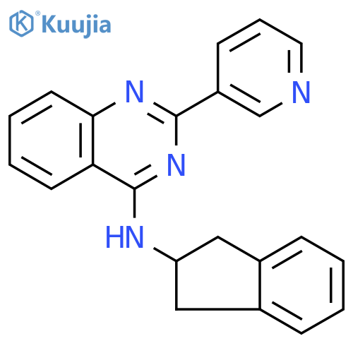 N-(2,3-dihydro-1H-inden-2-yl)-2-(pyridin-3-yl)quinazolin-4-amine structure