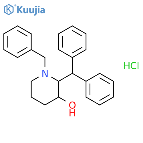 3-Piperidinol,2-(diphenylmethyl)-1-(phenylmethyl)-, hydrochloride (1:1) structure