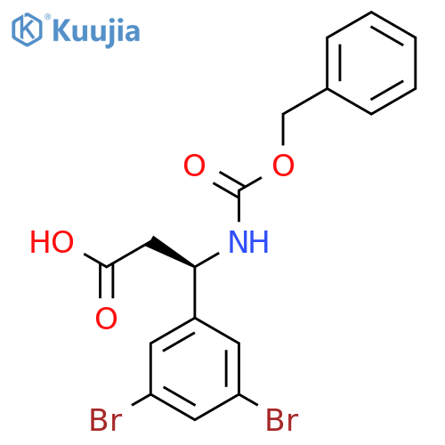 (3R)-3-{(benzyloxy)carbonylamino}-3-(3,5-dibromophenyl)propanoic acid structure