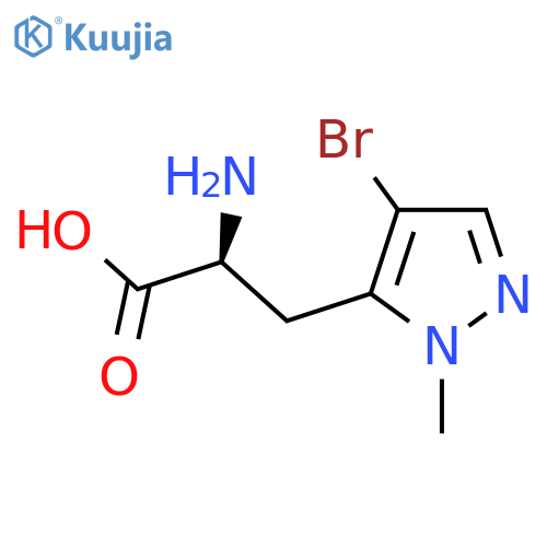 (2S)-2-amino-3-(4-bromo-1-methyl-1H-pyrazol-5-yl)propanoic acid structure