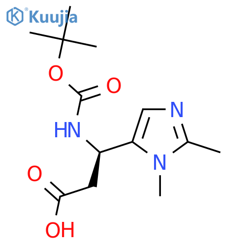 (3R)-3-{(tert-butoxy)carbonylamino}-3-(1,2-dimethyl-1H-imidazol-5-yl)propanoic acid structure