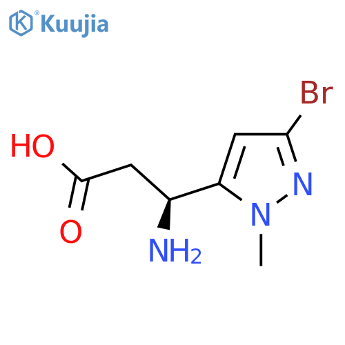 (3S)-3-amino-3-(3-bromo-1-methyl-1H-pyrazol-5-yl)propanoic acid structure