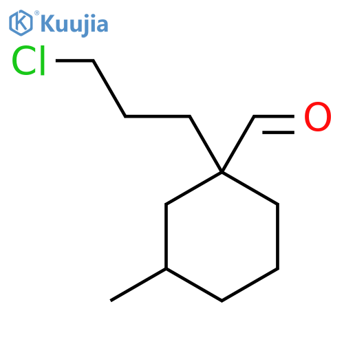 1-(3-chloropropyl)-3-methylcyclohexane-1-carbaldehyde structure