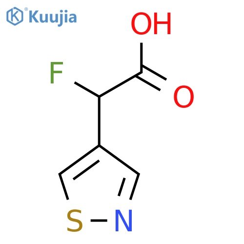 2-fluoro-2-(1,2-thiazol-4-yl)acetic acid structure