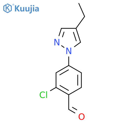 2-chloro-4-(4-ethyl-1H-pyrazol-1-yl)benzaldehyde structure