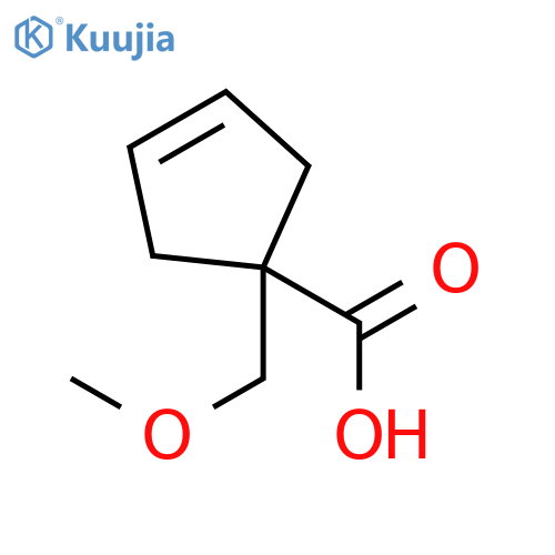 1-(methoxymethyl)cyclopent-3-ene-1-carboxylic acid structure