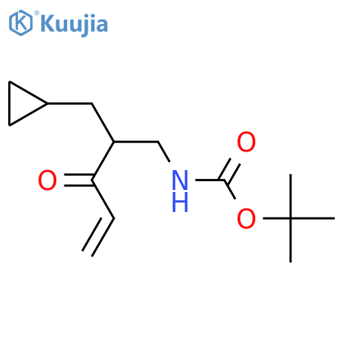 tert-butyl N-[2-(cyclopropylmethyl)-3-oxopent-4-en-1-yl]carbamate structure