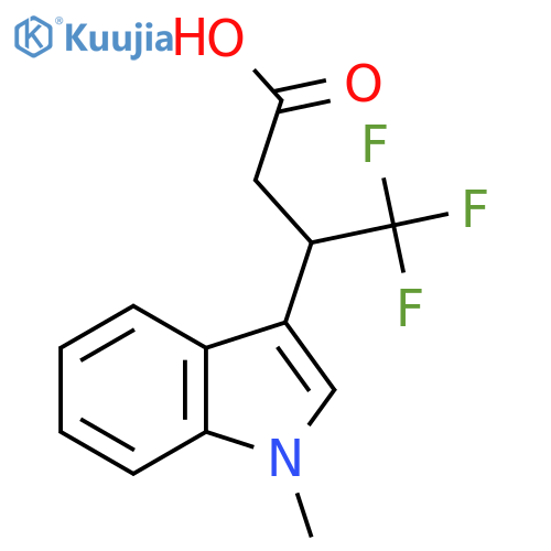 4,4,4-trifluoro-3-(1-methyl-1H-indol-3-yl)butanoic acid structure