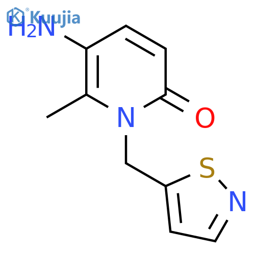 5-amino-6-methyl-1-(1,2-thiazol-5-yl)methyl-1,2-dihydropyridin-2-one structure