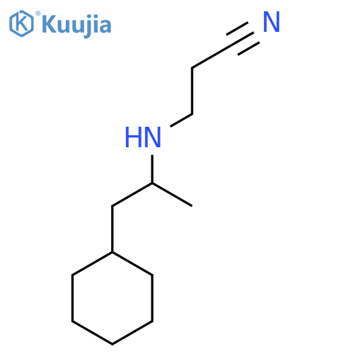 3-(1-cyclohexylpropan-2-yl)aminopropanenitrile structure