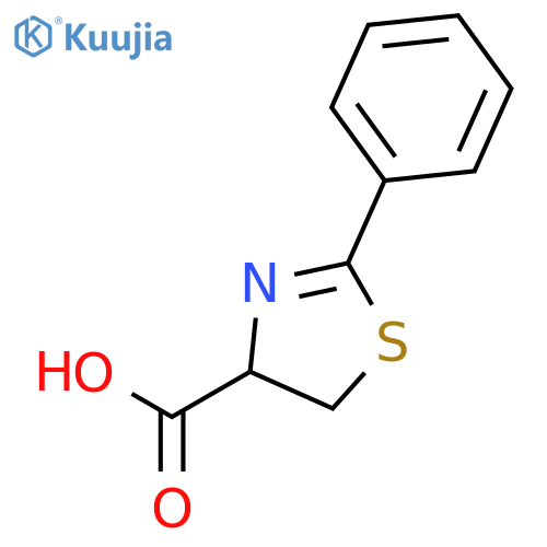 2-phenyl-4,5-dihydro-1,3-thiazole-4-carboxylic acid structure