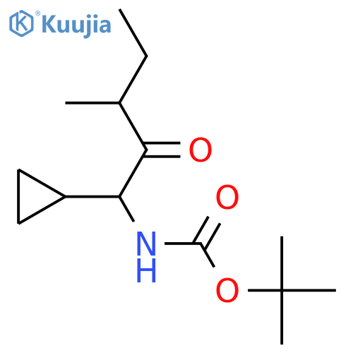 tert-butyl N-(1-cyclopropyl-3-methyl-2-oxopentyl)carbamate structure