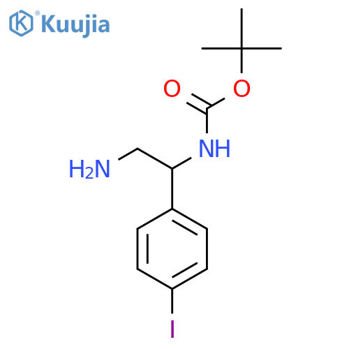 tert-butyl N-2-amino-1-(4-iodophenyl)ethylcarbamate structure