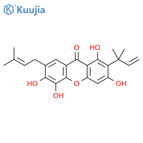 9H-Xanthen-9-one, 2-(1,1-dimethyl-2-propen-1-yl)-1,3,5,6-tetrahydroxy-7-(3-methyl-2-buten-1-yl)- structure