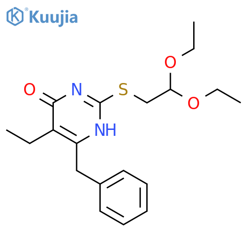 6-benzyl-2-[(2,2-diethoxyethyl)sulfanyl]-5-ethylpyrimidin-4(1H)-one structure