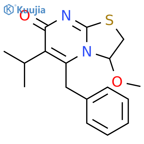 5-benzyl-3-methoxy-6-(propan-2-yl)-2,3-dihydro-7H-[1,3]thiazolo[3,2-a]pyrimidin-7-one structure