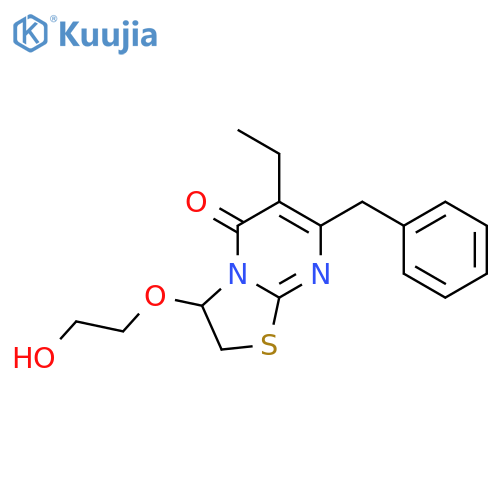 7-benzyl-6-ethyl-3-(2-hydroxyethoxy)-2,3-dihydro-5H-[1,3]thiazolo[3,2-a]pyrimidin-5-one structure