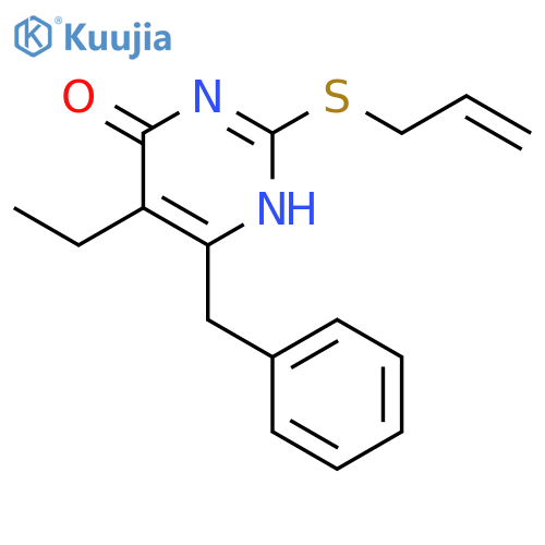 6-benzyl-5-ethyl-2-(prop-2-en-1-ylsulfanyl)pyrimidin-4(1H)-one structure